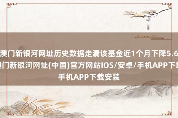 澳門新銀河網(wǎng)址歷史數(shù)據(jù)走漏該基金近1個月下降5.67%-澳門新銀河網(wǎng)址(中國)官方網(wǎng)站IOS/安卓/手機APP下載安裝