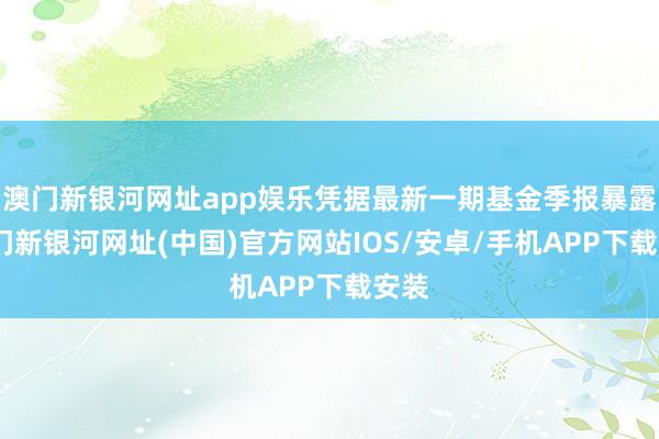 澳門新銀河網址app娛樂憑據最新一期基金季報暴露-澳門新銀河網址(中國)官方網站IOS/安卓/手機APP下載安裝