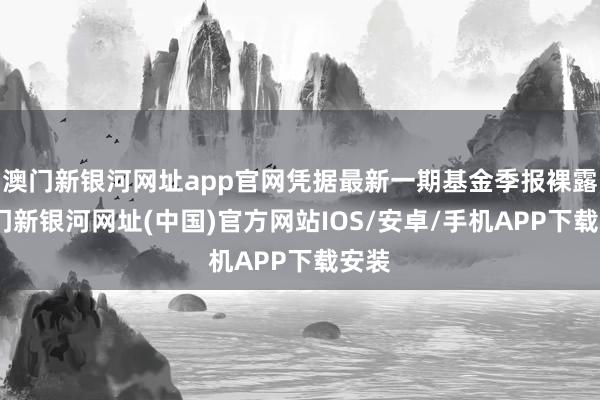 澳門新銀河網址app官網憑據最新一期基金季報裸露-澳門新銀河網址(中國)官方網站IOS/安卓/手機APP下載安裝