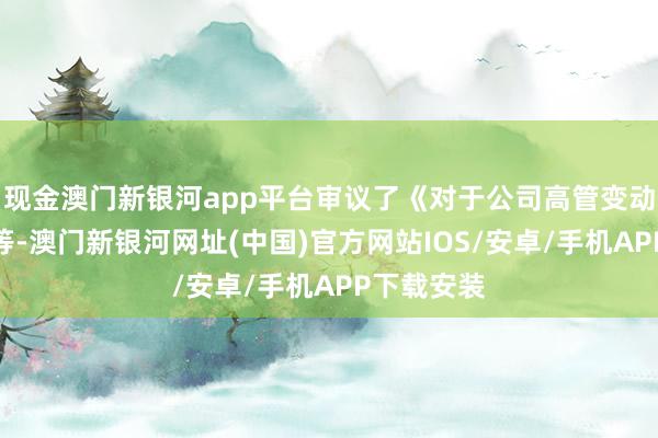 現金澳門新銀河app平臺審議了《對于公司高管變動的議案》等-澳門新銀河網址(中國)官方網站IOS/安卓/手機APP下載安裝